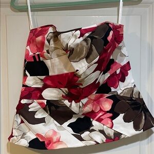 Black and White floral Strapless Top